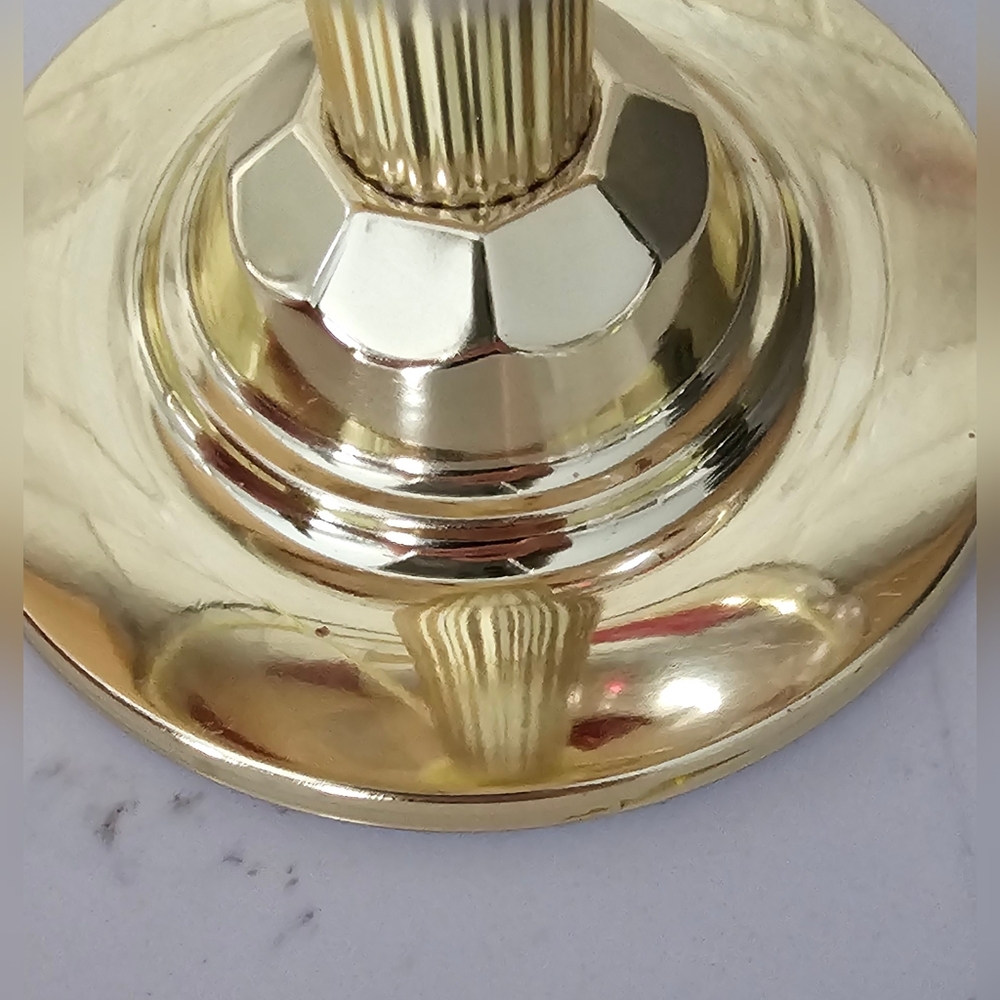 Partylite Reyired Gold and Red Stained Glass Candle Lamp - Picture 3 of 3